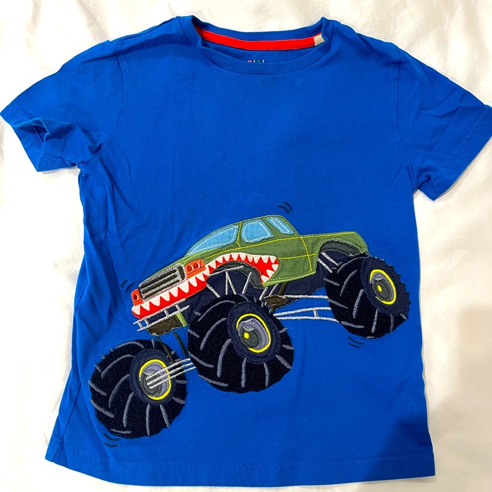 Mini Boden size 6-7 monster truck T-shirt